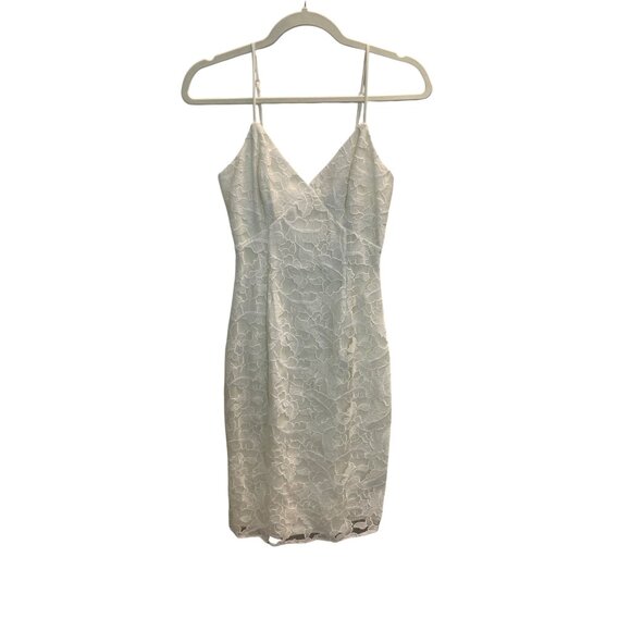 Guess Womens White Floral Lace Bodycon Dress With Spaghetti Straps - Sz 0 Guess Womens White Floral Lace Bodycon Dress With Spaghetti Straps - Sz 0